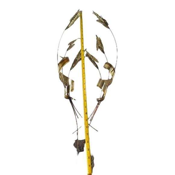 Vintage Homco Brass Wheat Wall Hanging Decoration Sculpture Set 2 MCM Retro - Picture 5 of 9